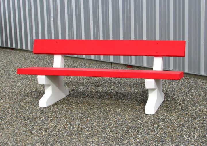 Banc Rivièra béton mixte (blanc/rouge)